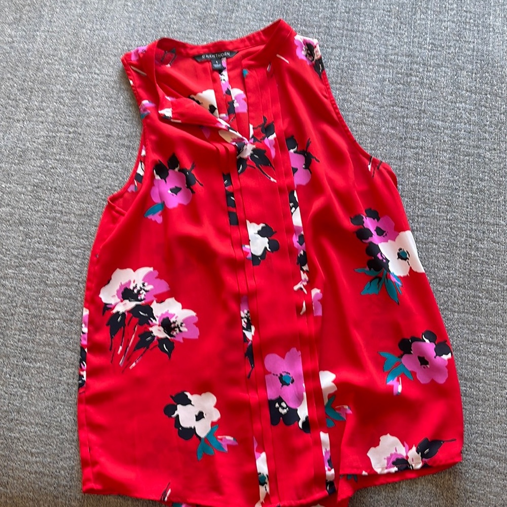 Red floral top